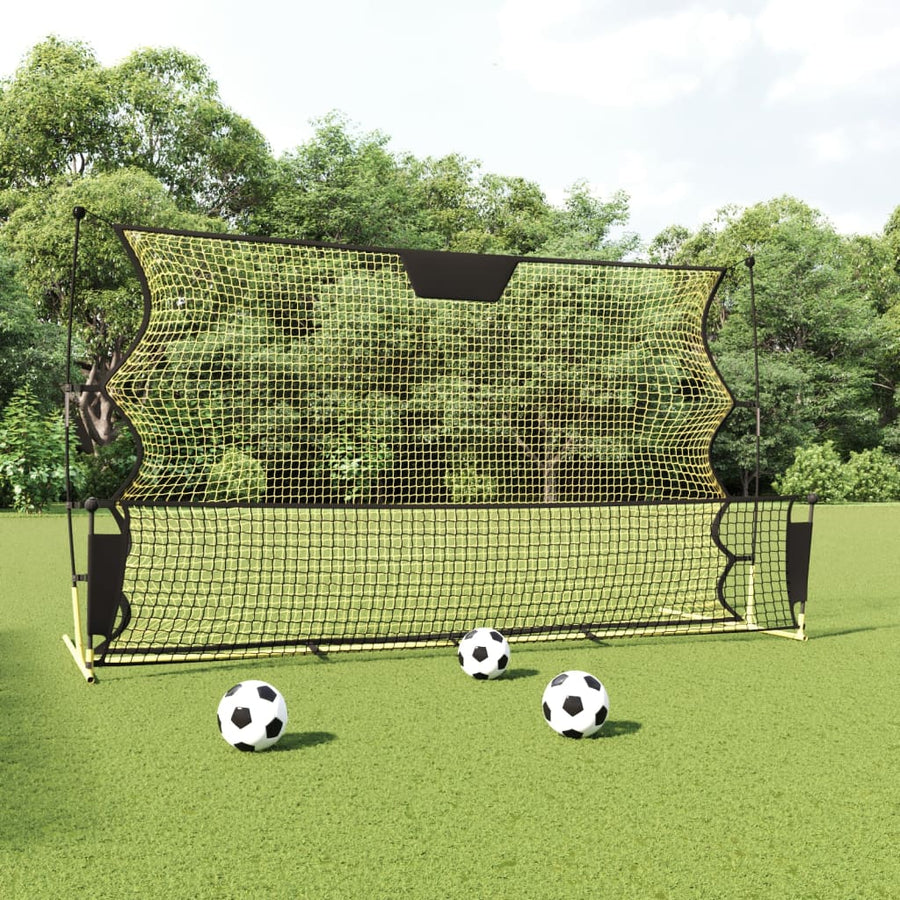 Plasă Rebounder Fotbal, Negru Și Galben 183X85X120 Cm Poliester