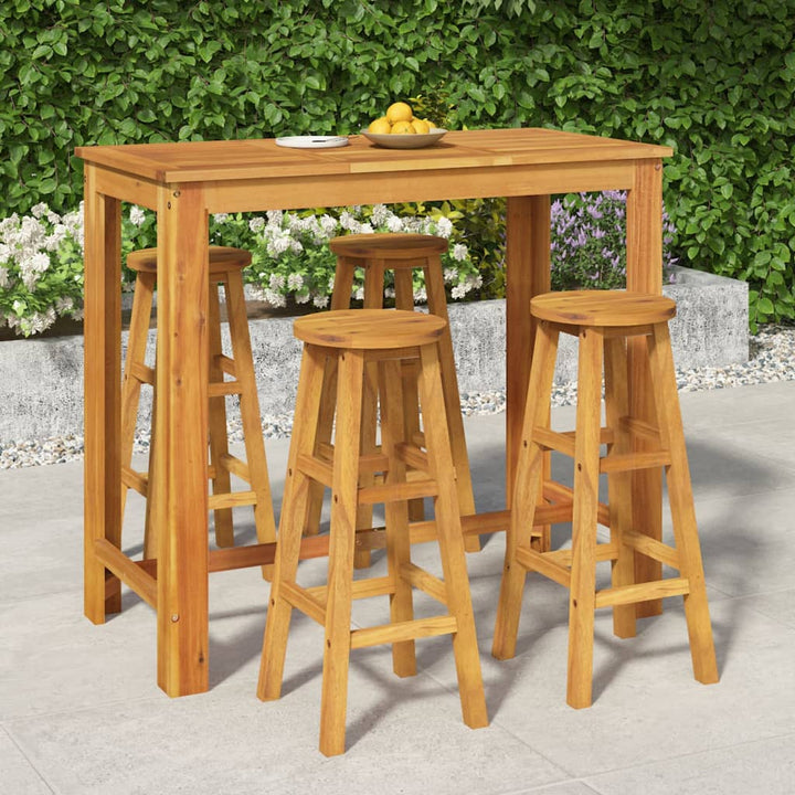 Set Bar De Grădină, 3 Piese, Lemn Masiv De Acacia