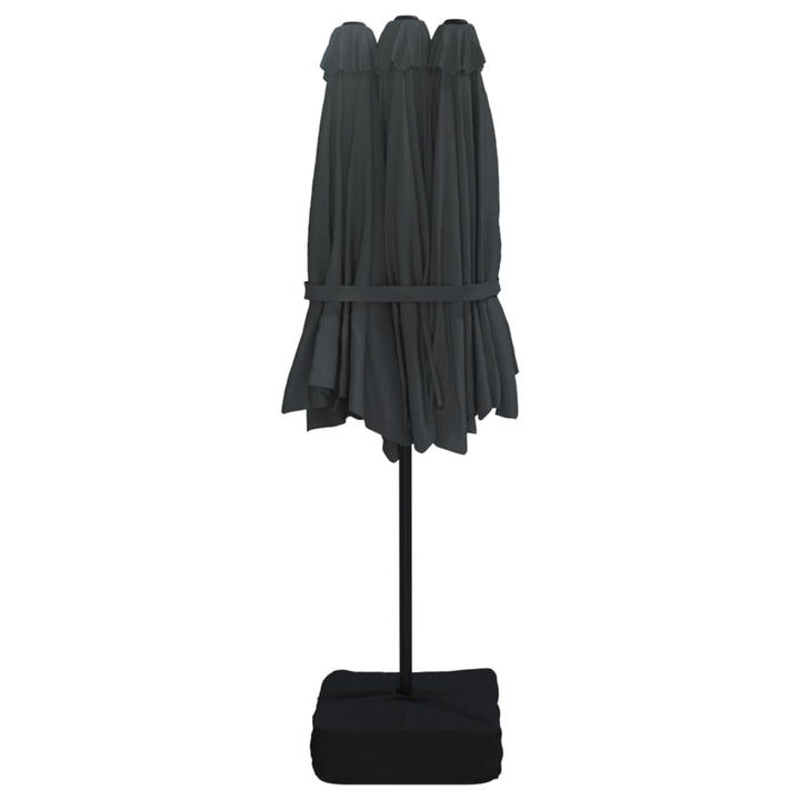 Umbrelă De Grădină Cu Două Capete/Led-Uri, , 449X245 Cm
