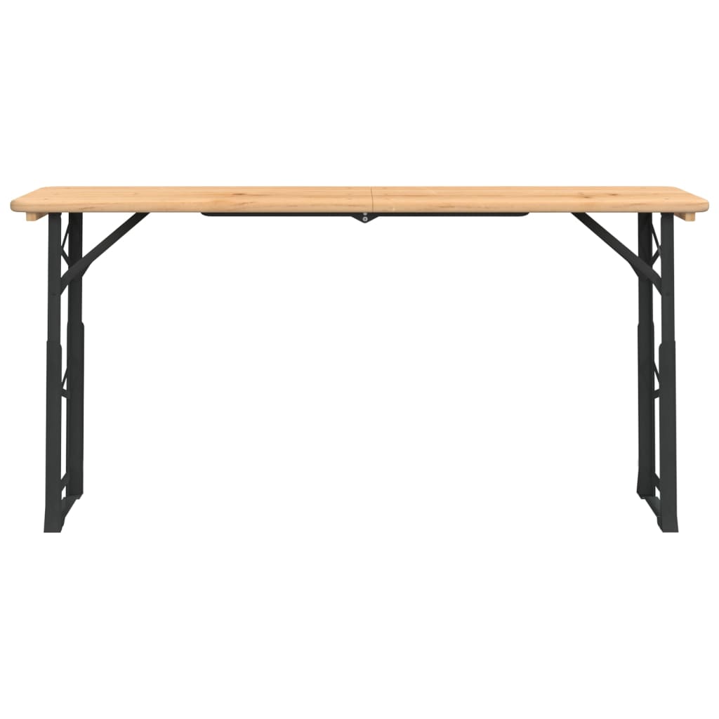 Masă Pliabilă Pentru Bere 170X50X75/105 Cm, Lemn Masiv De Brad