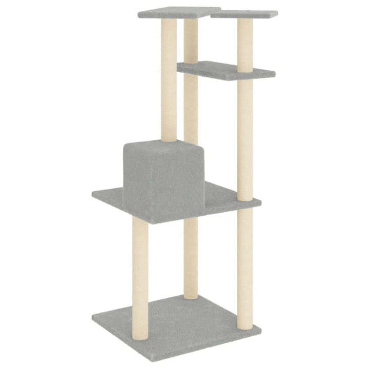Ansamblu Pisici Cu Stâlpi Din Funie Sisal, , 123 Cm
