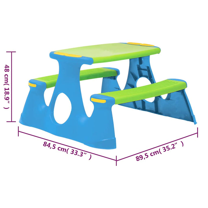 Bancă De Picnic Pentru Copii 89,5X84,5X48 Cm Polipropilenă