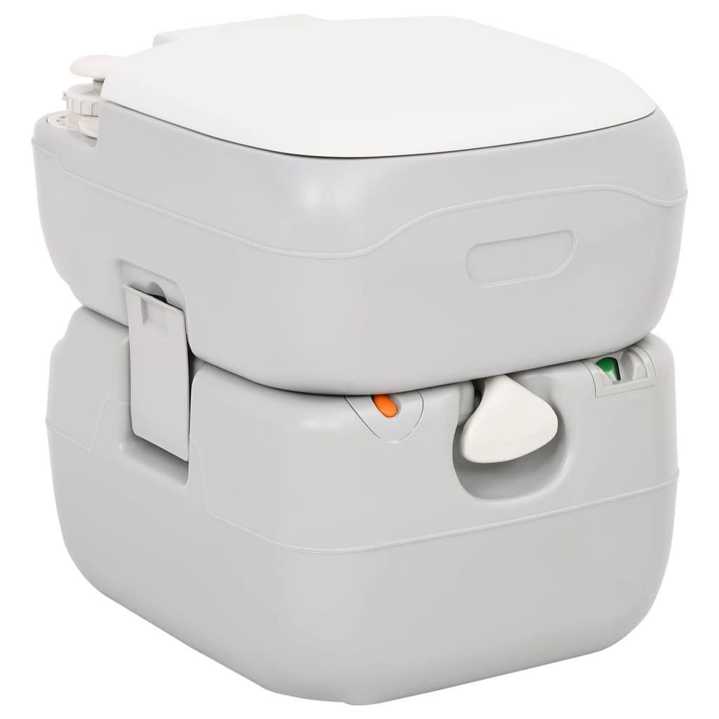 Toaletă Portabilă De Camping, Gri Și Alb, 22+12 L, Hdpe