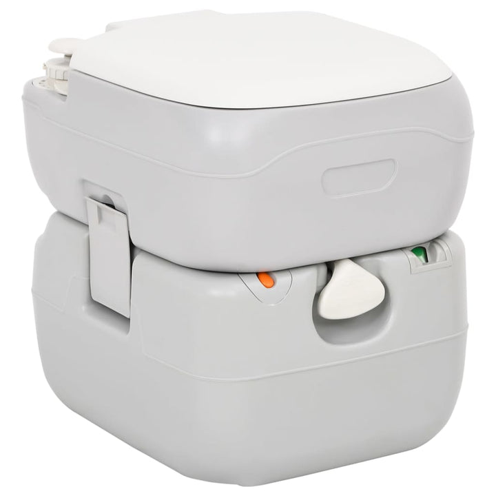 Toaletă Portabilă De Camping, Gri Și Alb, 22+12 L, Hdpe