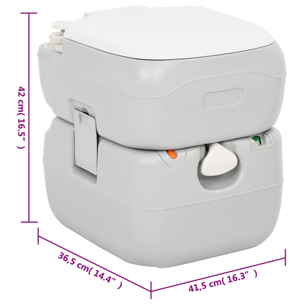 Toaletă Portabilă De Camping, Gri Și Alb, 22+12 L, Hdpe