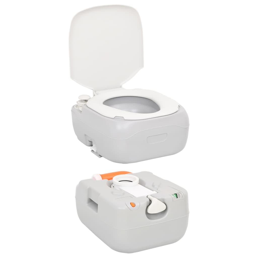 Toaletă Portabilă De Camping, Gri Și Alb, 22+12 L, Hdpe