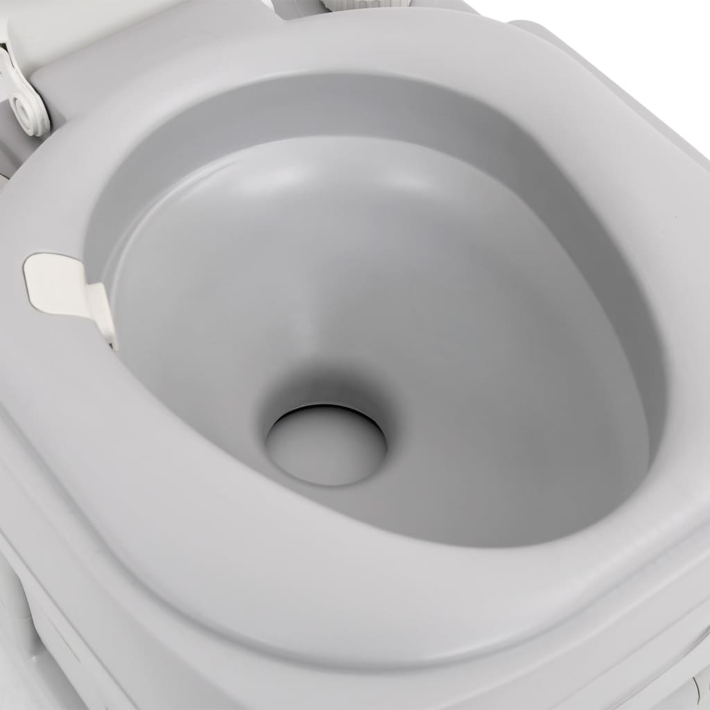 Toaletă Portabilă De Camping, Gri Și Alb, 22+12 L, Hdpe