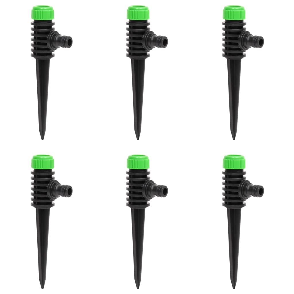 Aspersoare Rotative 6 Buc. Verde Și Negru 3X6X19,5 Cm Abs Și Pp