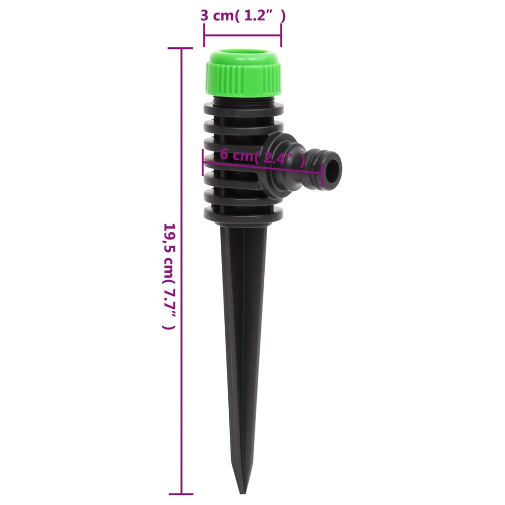 Aspersoare Rotative 6 Buc. Verde Și Negru 3X6X19,5 Cm Abs Și Pp