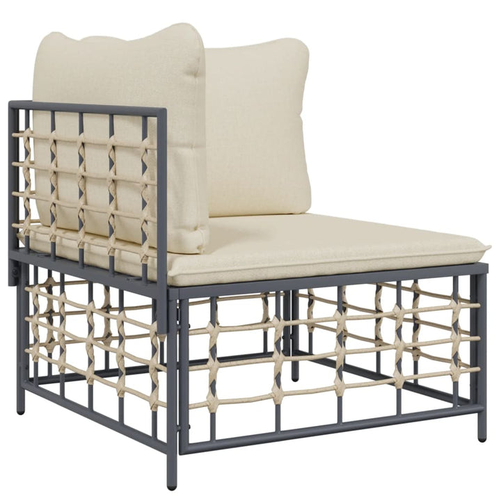 Set Mobilier De Grădină Cu Perne, 10 Piese, Antracit, Poliratan