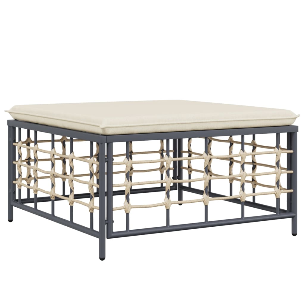 Set Mobilier De Grădină Cu Perne, 10 Piese, Antracit, Poliratan
