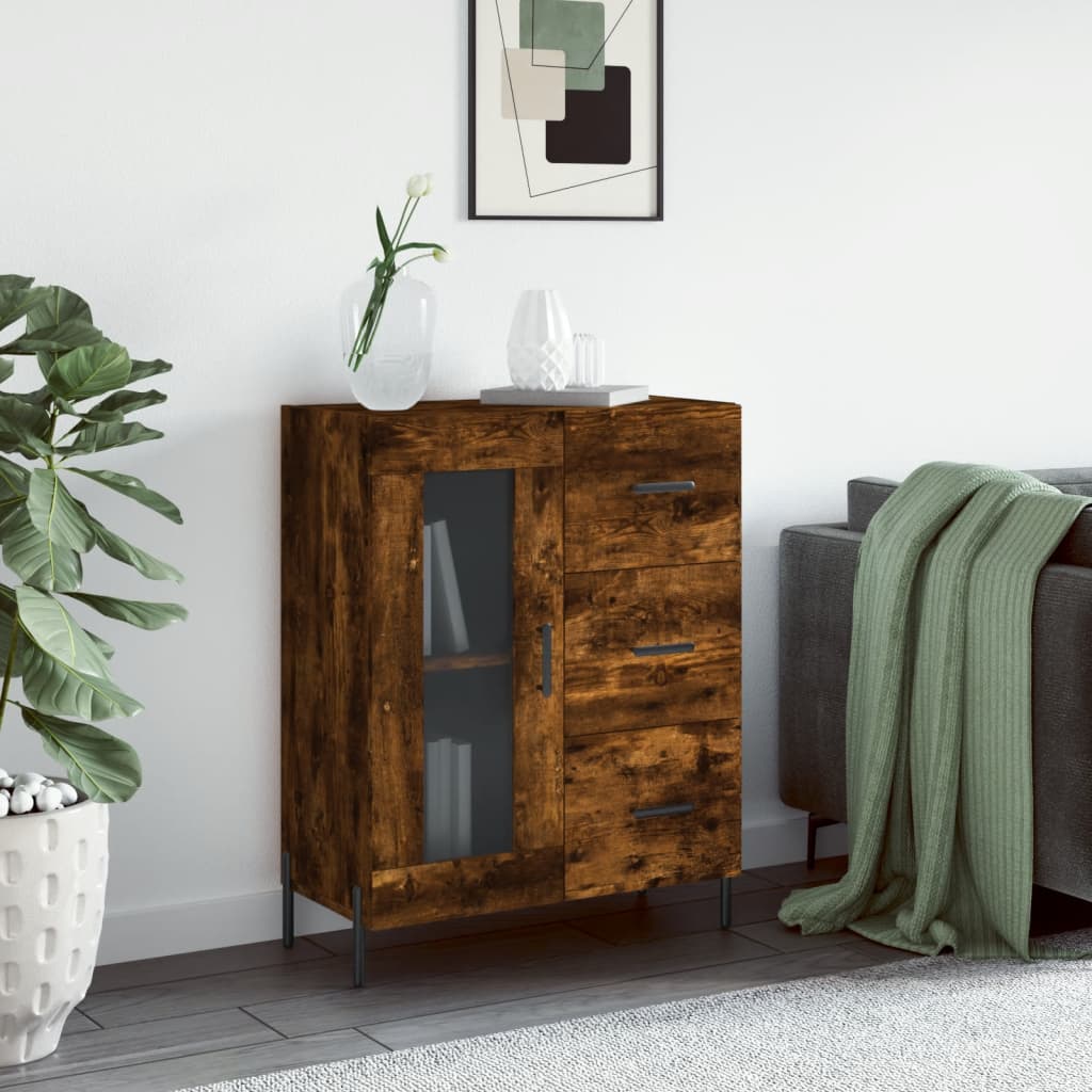 Servantă, Gri Sonoma, 69,5X34X90 Cm, Lemn Compozit