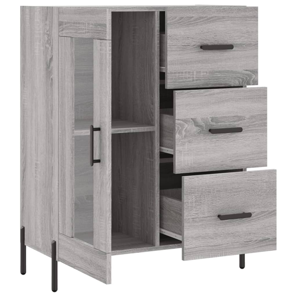 Servantă, Gri Sonoma, 69,5X34X90 Cm, Lemn Compozit
