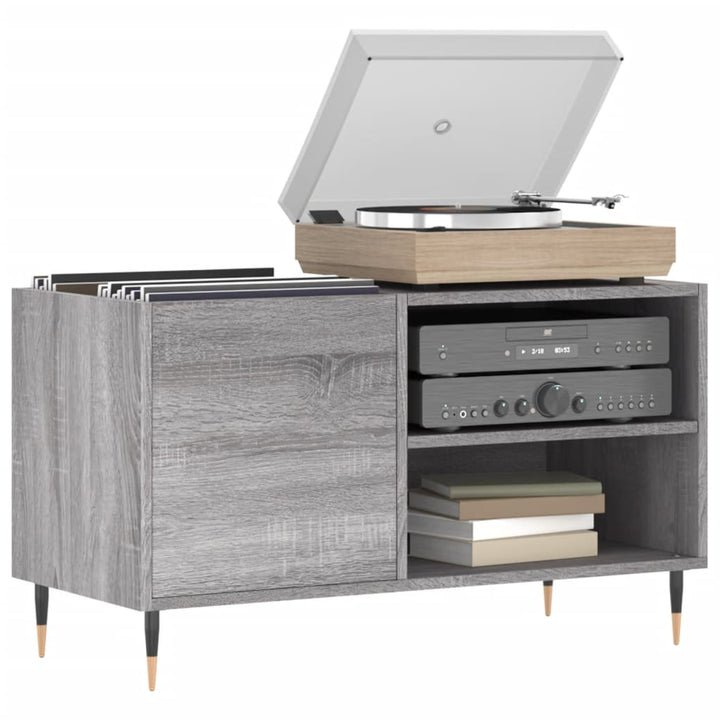Dulap Pentru Discuri Gri Sonoma 85X38X48 Cm Lemn Prelucrat