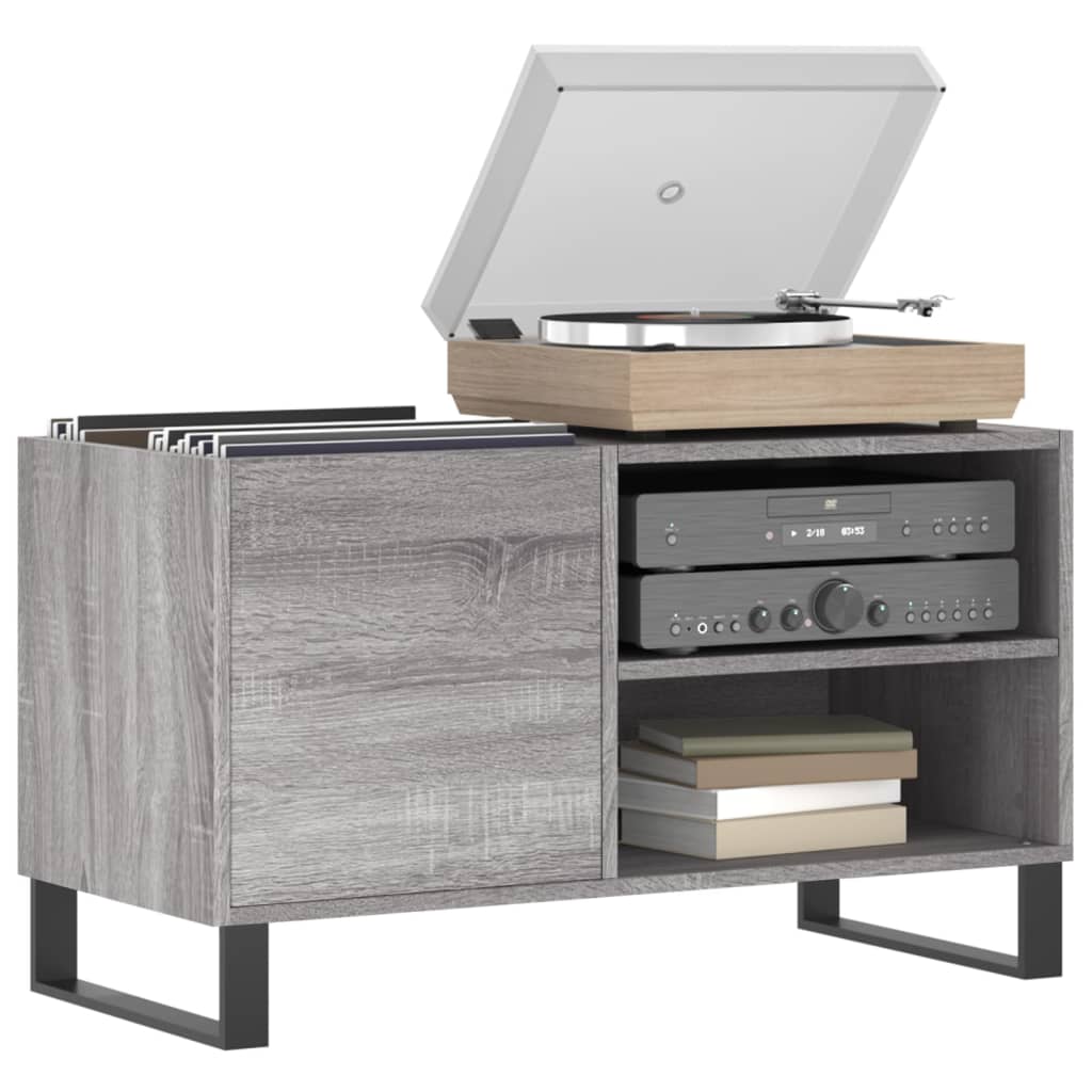 Dulap Pentru Discuri Gri Sonoma 85X38X48 Cm Lemn Prelucrat