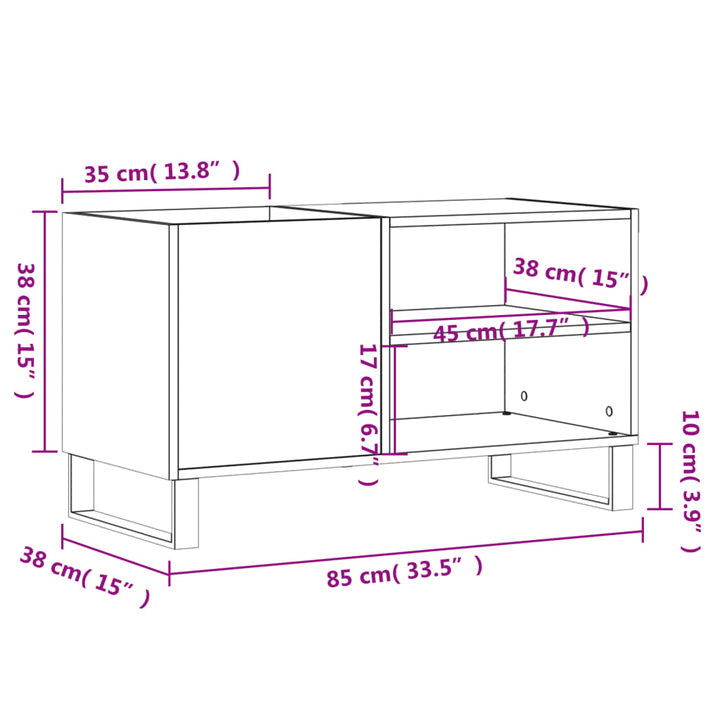 Dulap Pentru Discuri Gri Sonoma 85X38X48 Cm Lemn Prelucrat