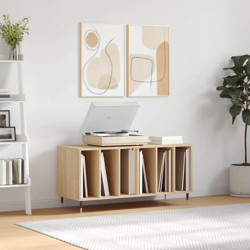 Dulap Pentru Discuri Gri Sonoma, 100X38X48 Cm, Lemn Prelucrat