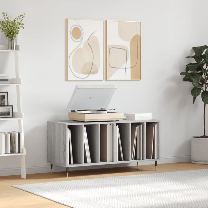 Dulap Pentru Discuri Gri Sonoma, 100X38X48 Cm, Lemn Prelucrat