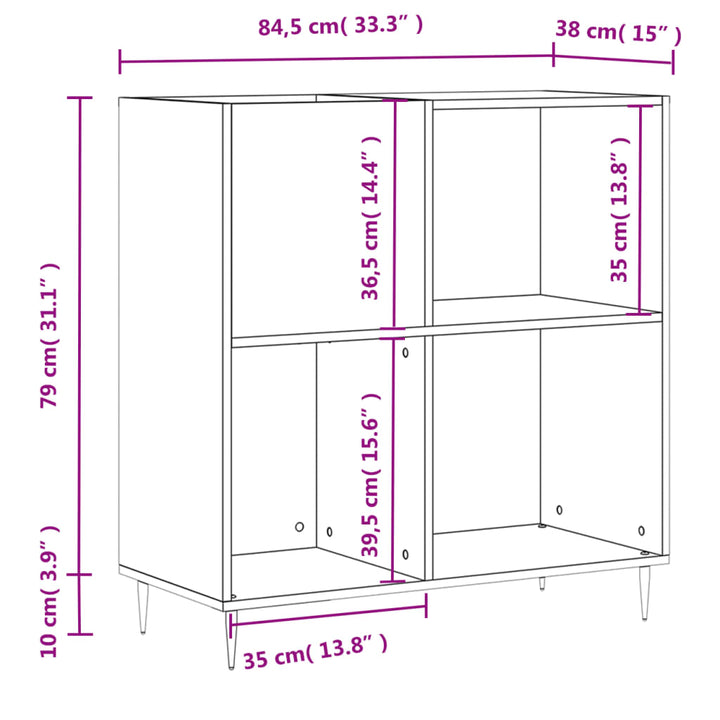 Dulap Pentru Discuri 84,5X38X89 Cm Lemn Compozit