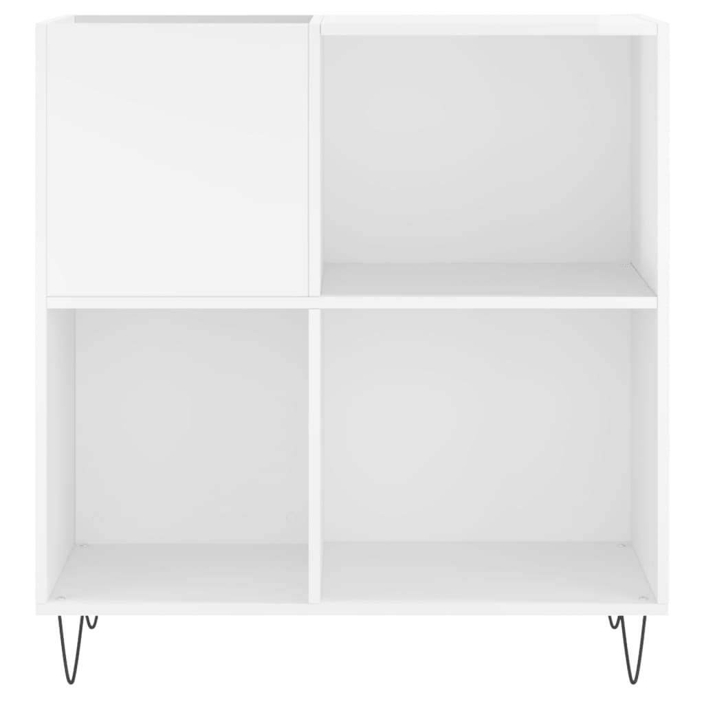 Dulap De Discuri Alb Extralucios 84,5X38X89 Cm Lemn Compozit