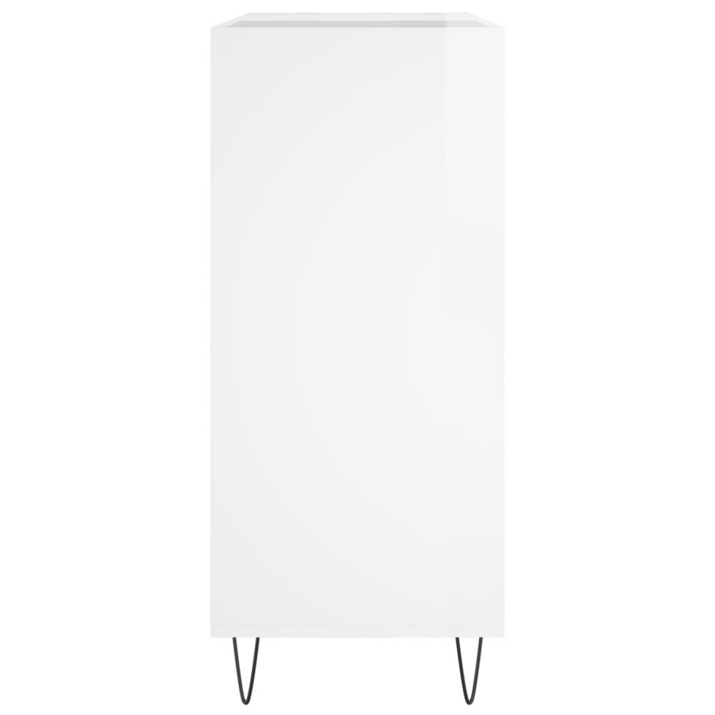 Dulap De Discuri Alb Extralucios 84,5X38X89 Cm Lemn Compozit