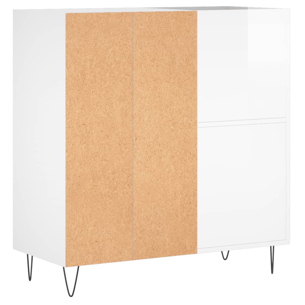 Dulap De Discuri Alb Extralucios 84,5X38X89 Cm Lemn Compozit