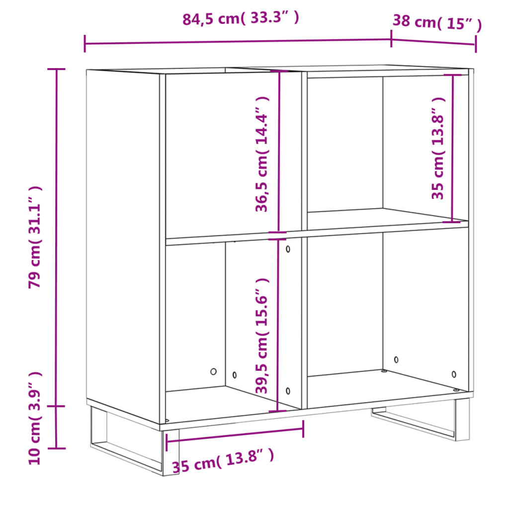 Dulap Pentru Discuri, , 84,5X38X89 Cm, Lemn Compozit