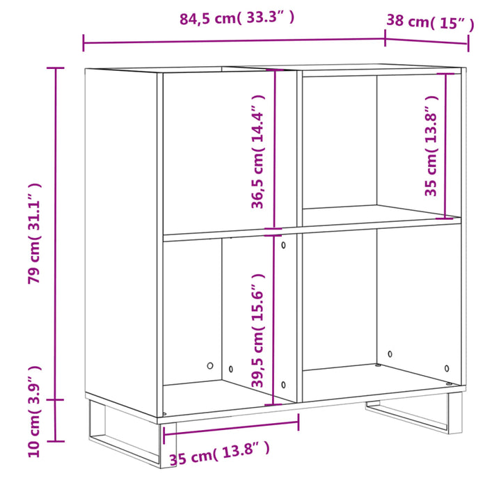 Dulap Pentru Discuri, , 84,5X38X89 Cm, Lemn Compozit