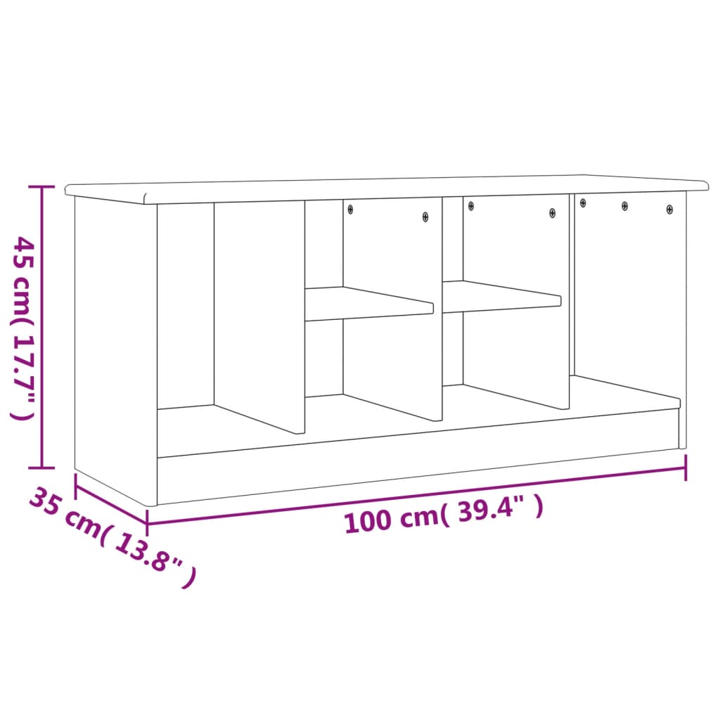Banchetă Pantofar „Alta”, , 100X35X45 Cm, Lemn Masiv De Pin