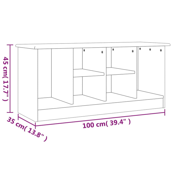 Banchetă Pantofar „Alta”, , 100X35X45 Cm, Lemn Masiv De Pin