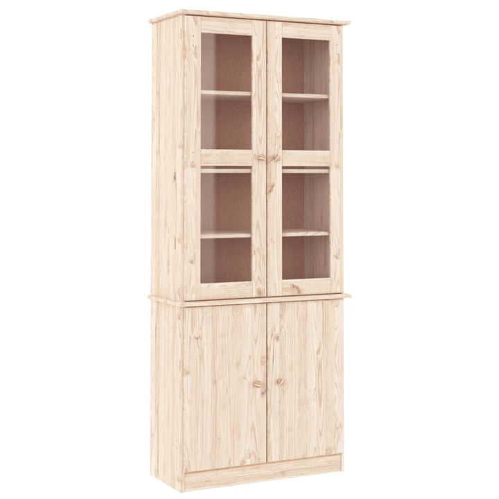 Vitrine Din Sticlă „Alta” 77X35X186,5 Cm, Lemn Masiv De Pin