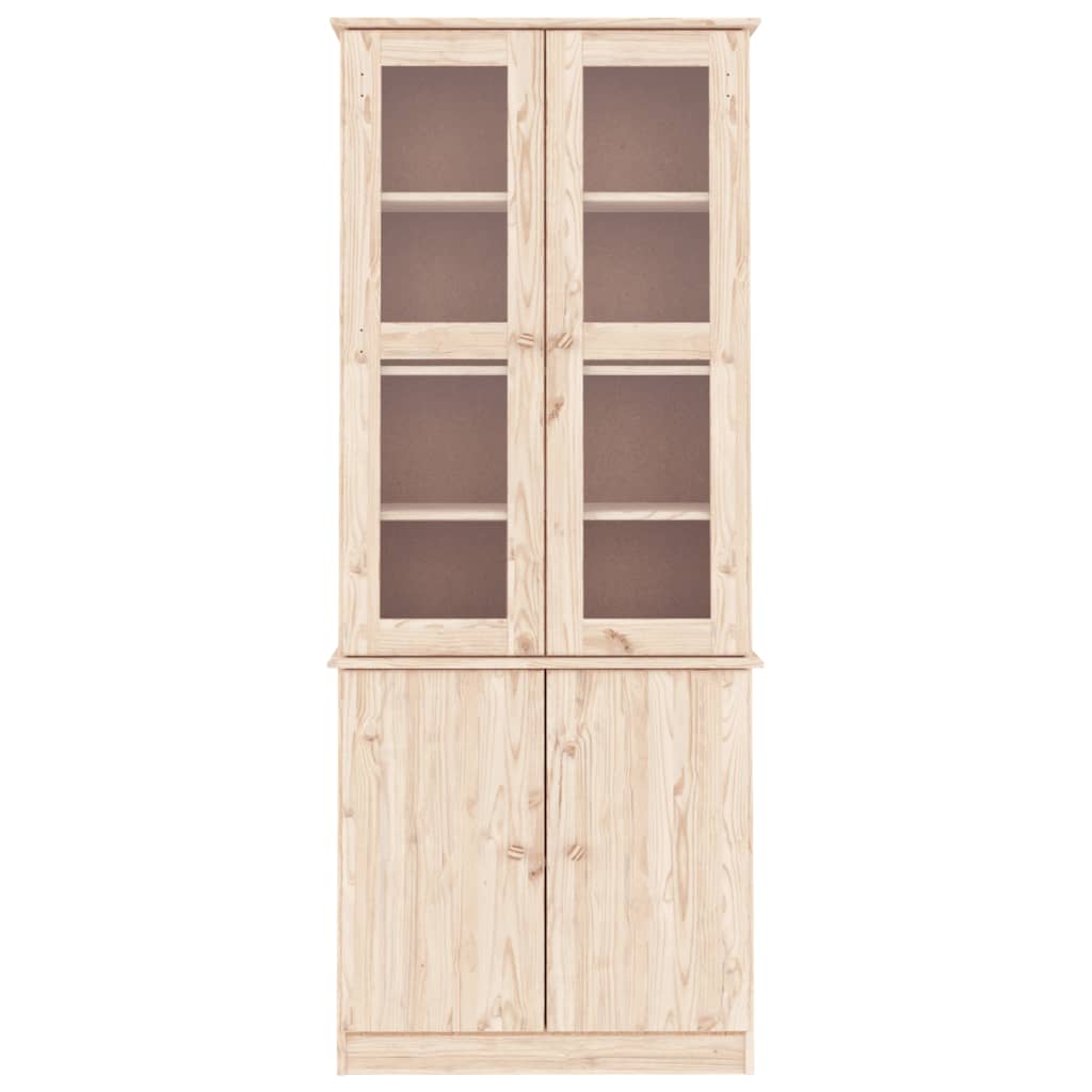Vitrine Din Sticlă „Alta” 77X35X186,5 Cm, Lemn Masiv De Pin