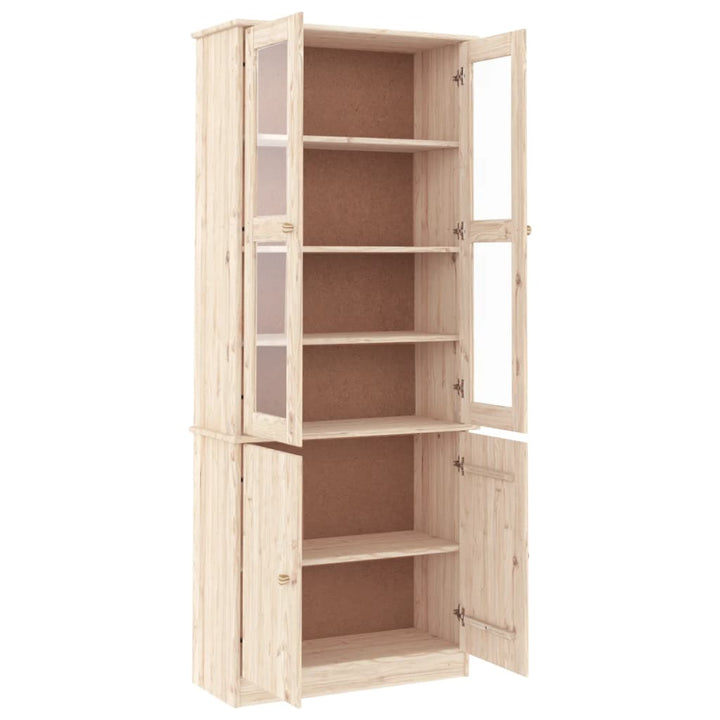 Vitrine Din Sticlă „Alta” 77X35X186,5 Cm, Lemn Masiv De Pin