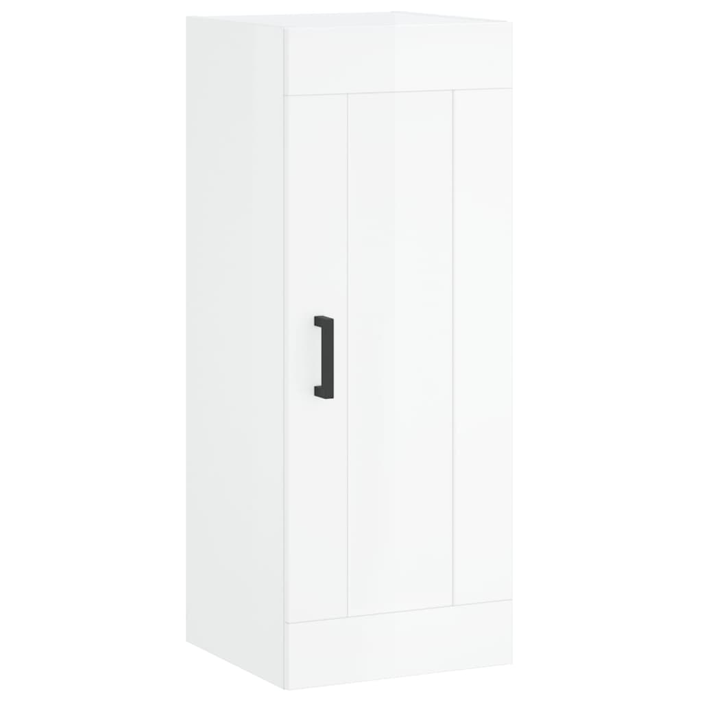 Dulap De Perete, Alb Extralucios, 34,5X34X90 Cm, Lemn Prelucrat