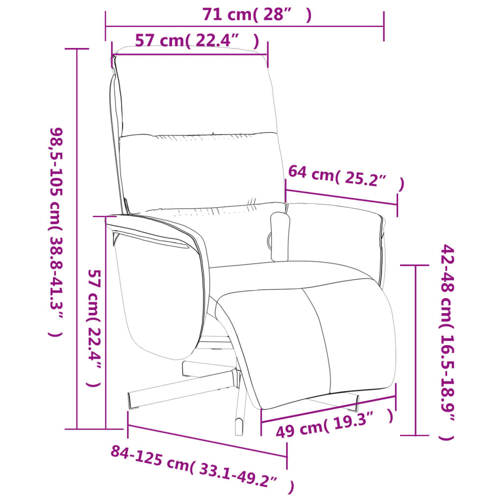 Fotoliu Masaj Rabatabil Cu Suport Picioare, , Textil