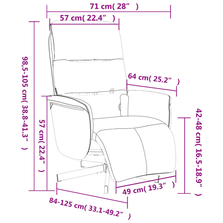 Fotoliu Masaj Rabatabil Cu Suport Picioare, , Textil