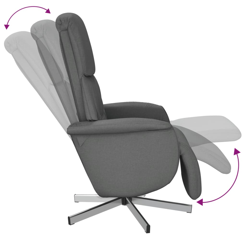 Fotoliu Rabatabil Cu Suport De Picioare, , Textil