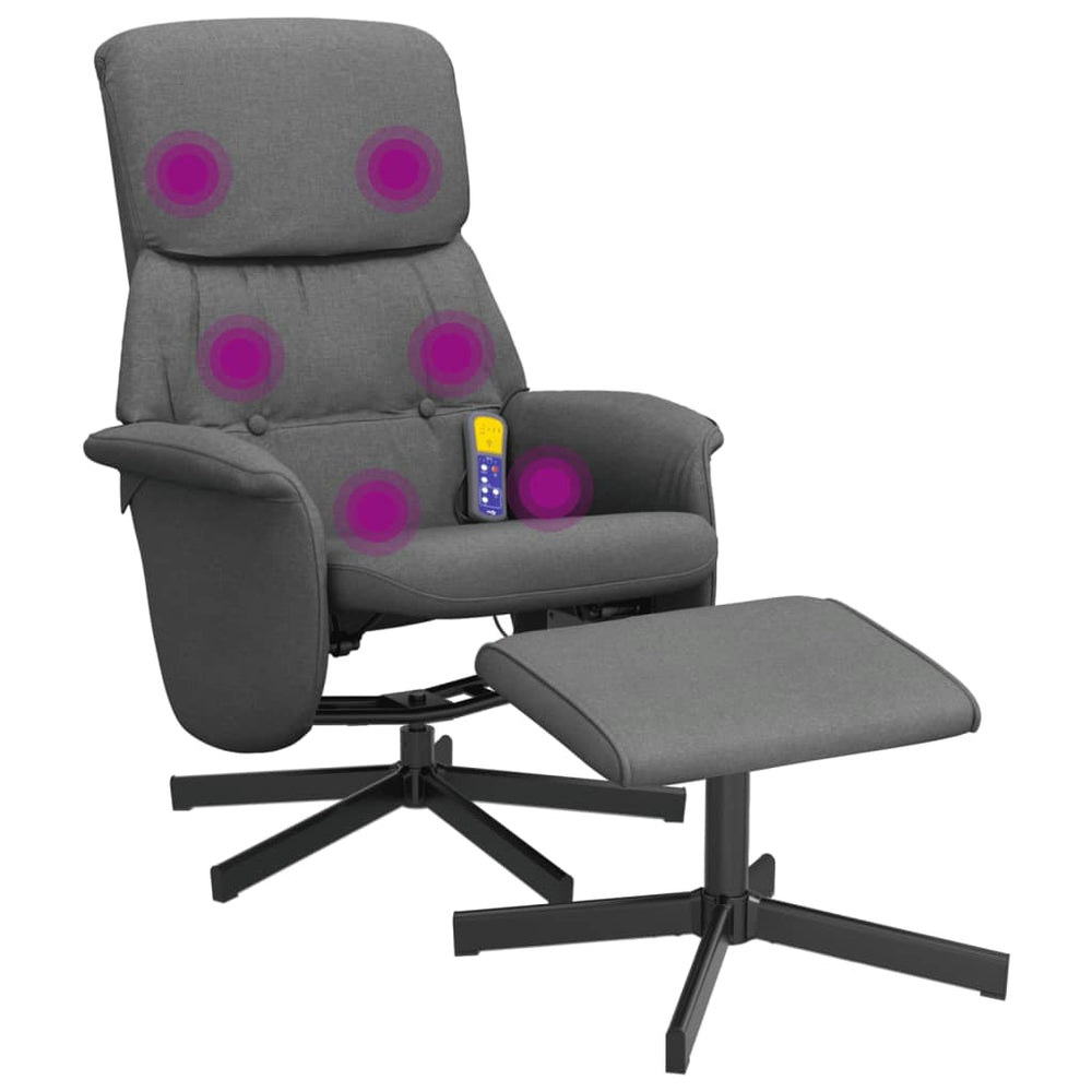 Fotoliu De Masaj Rabatabil Cu Taburet, , Textil