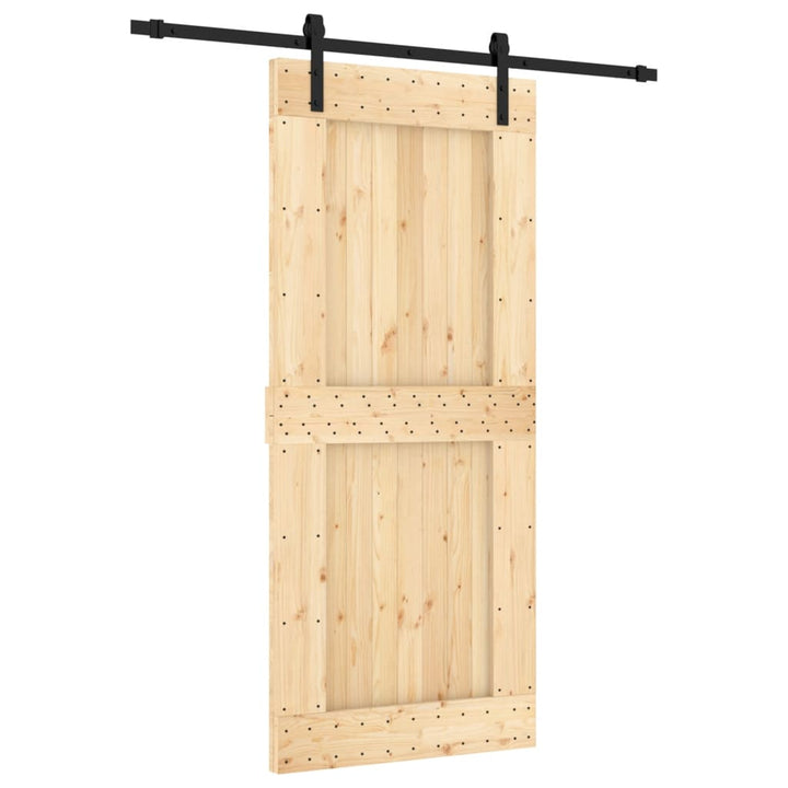 Ușă Glisantă Cu Set Feronerie, 90X210 Cm, Lemn Masiv De Pin