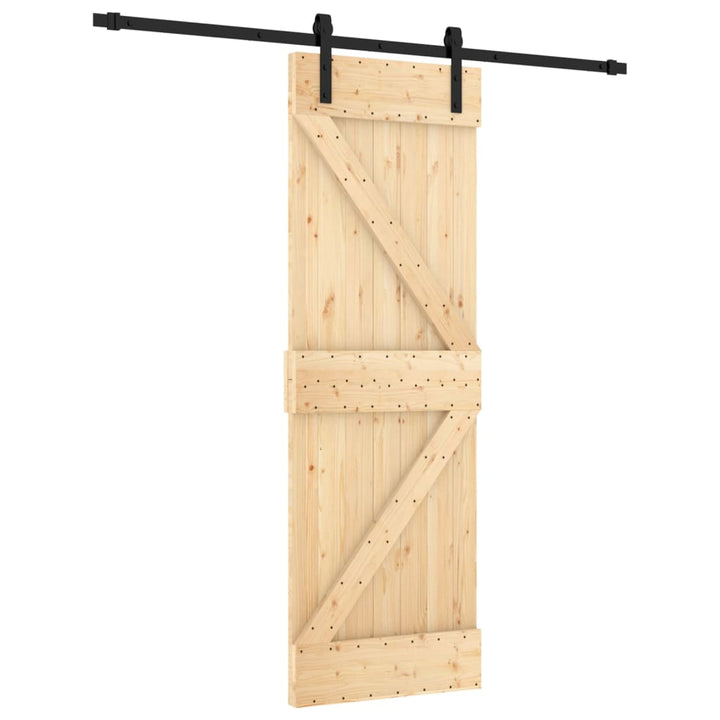 Ușă Glisantă Cu Set De Feronerie 70X210 Cm, Lemn Masiv De Pin