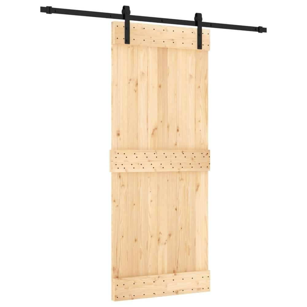 Ușă Glisantă Cu Set De Feronerie 85X210 Cm, Lemn Masiv De Pin