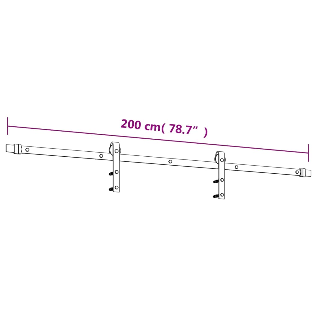 Ușă Glisantă Cu Set Feronerie, 90X210 Cm, Lemn Masiv De Pin