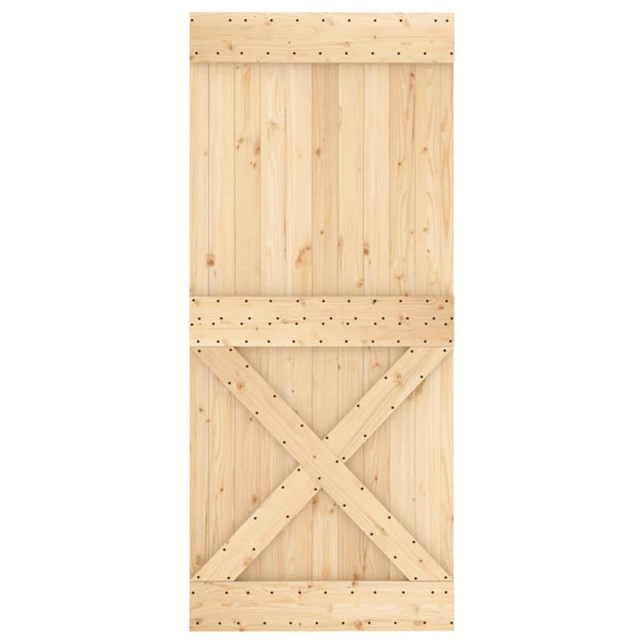 Ușă Glisantă Cu Set Feronerie, 90X210 Cm, Lemn Masiv De Pin