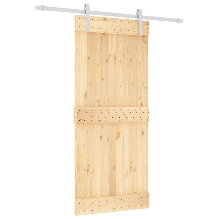 Ușă Glisantă Cu Set Feronerie, 90X210 Cm, Lemn Masiv De Pin