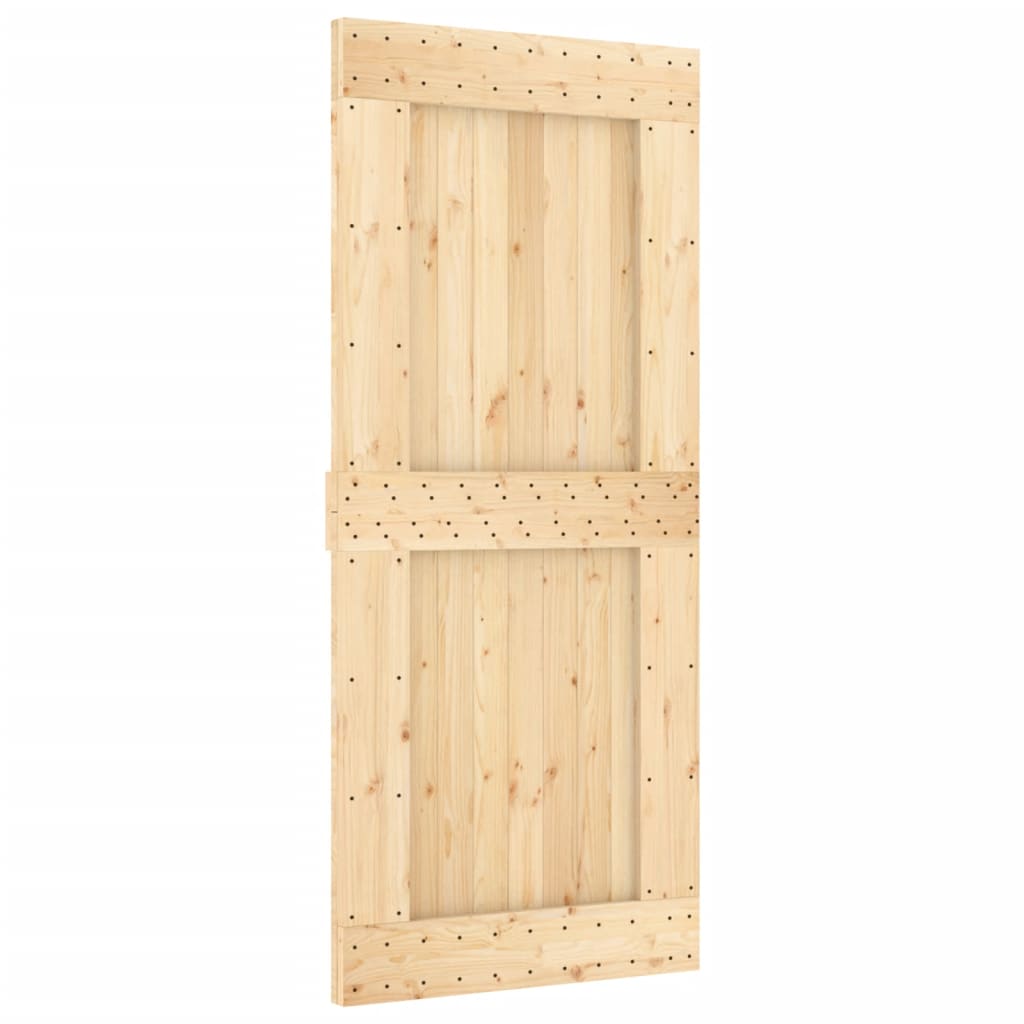 Ușă Glisantă Cu Set Feronerie, 90X210 Cm, Lemn Masiv De Pin