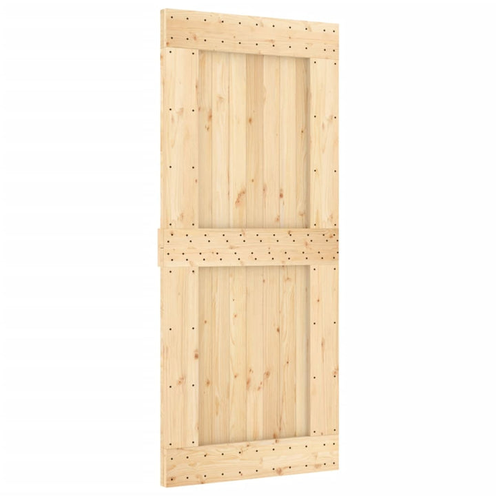 Ușă Glisantă Cu Set Feronerie, 90X210 Cm, Lemn Masiv De Pin