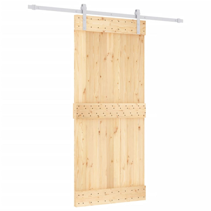 Ușă Glisantă Cu Set Feronerie, 90X210 Cm, Lemn Masiv De Pin