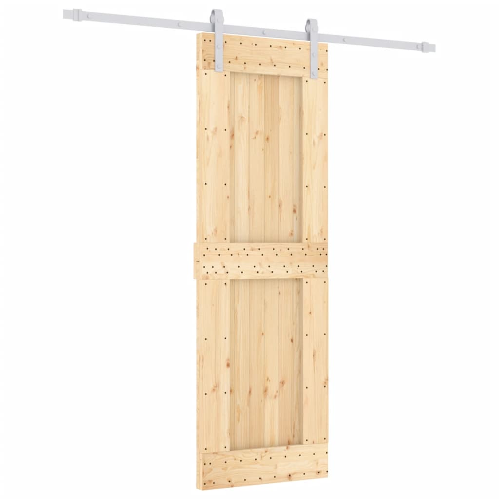 Ușă Glisantă Cu Set De Feronerie 70X210 Cm, Lemn Masiv De Pin