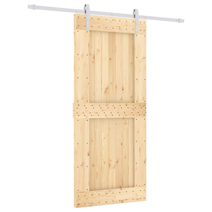 Ușă Glisantă Cu Set Feronerie, 90X210 Cm, Lemn Masiv De Pin