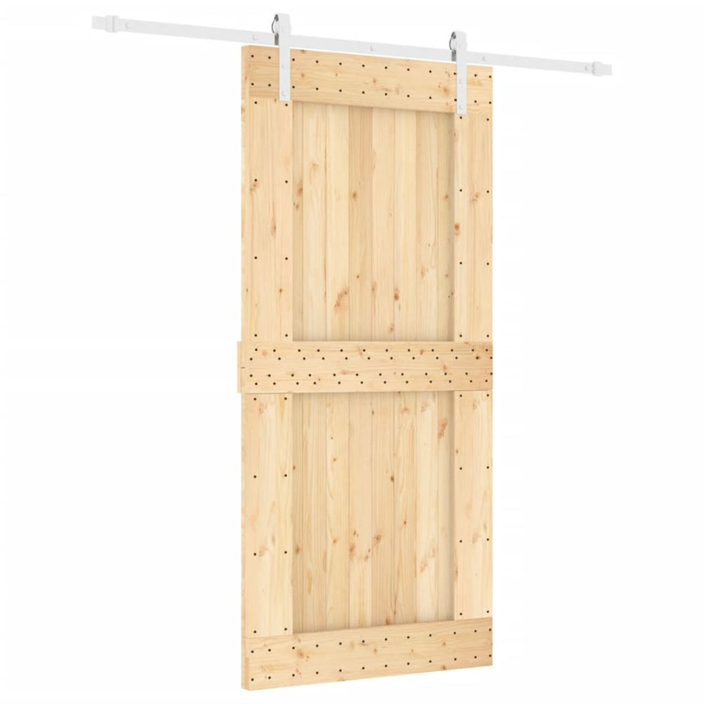Ușă Glisantă Cu Set De Feronerie 95X210 Cm, Lemn Masiv De Pin